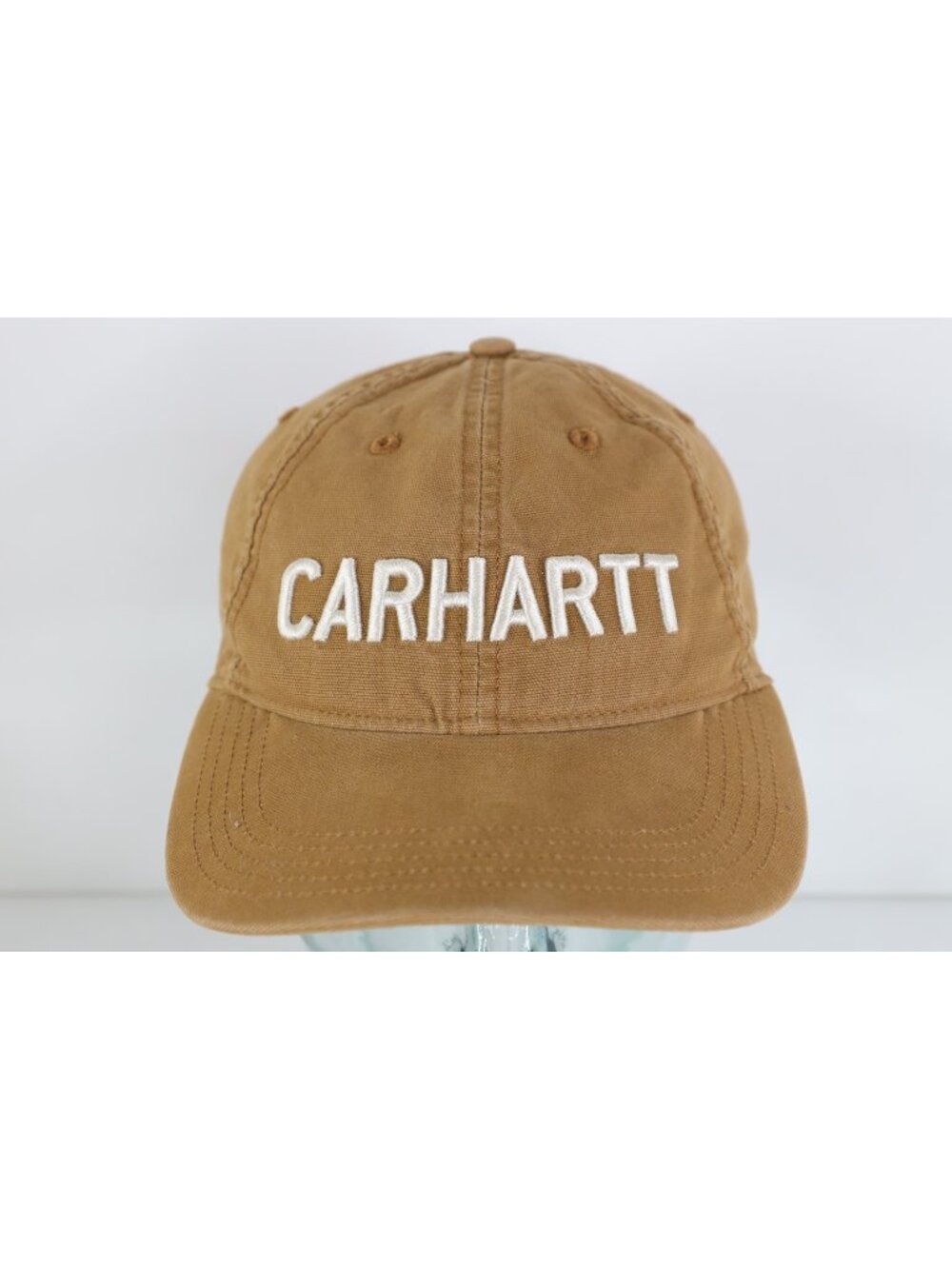 Vintage Y2K Carhartt Spell Out Canvas Hat Cap Duck Brown Cotton Adjustable